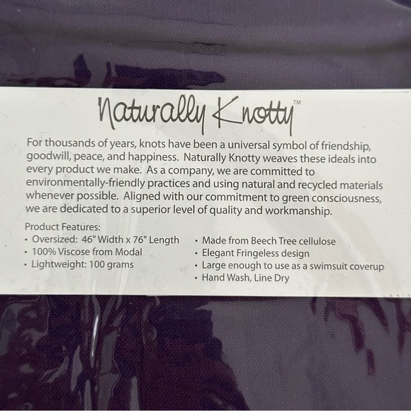 Naturally Knotty Lightweight Modal purple oversize soft wrap scarf - 100% modal - Picture 5 of 5